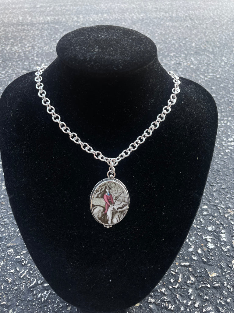 Horsefeathers small Mex chain with drop china pendant